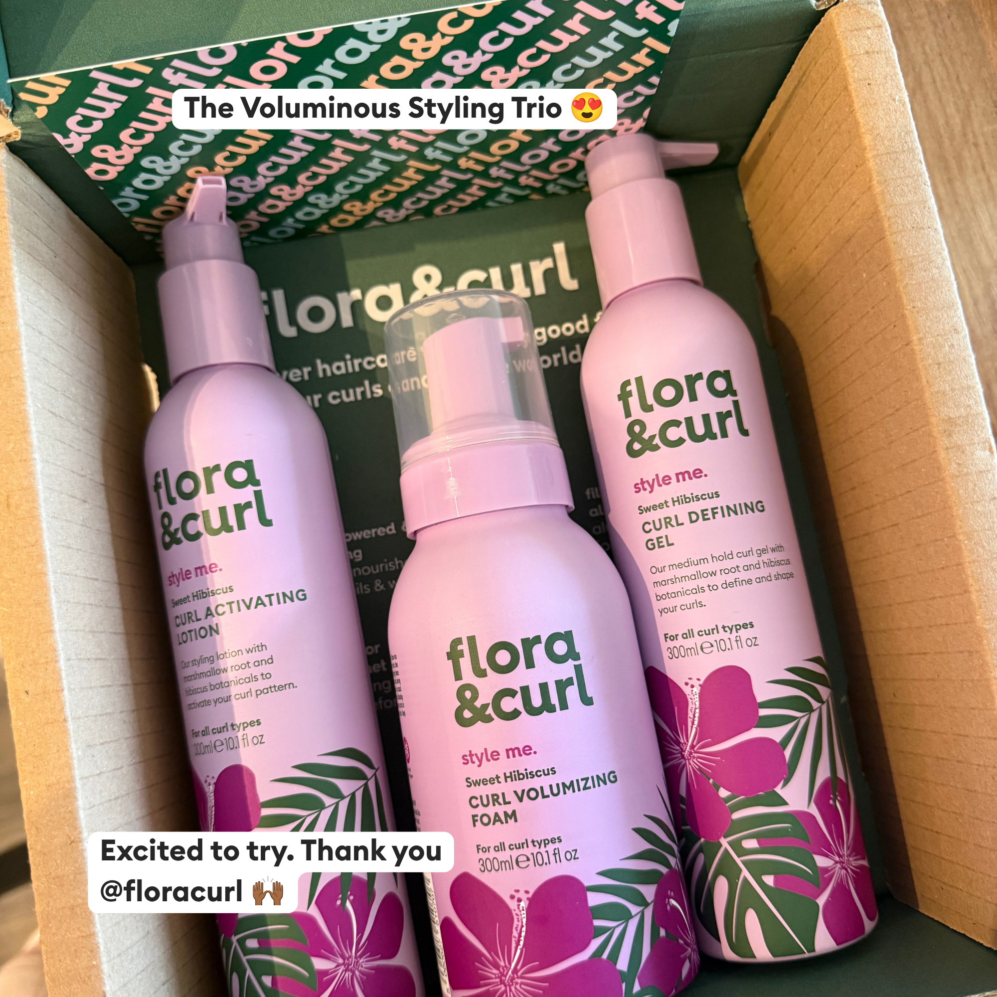 Flora & Curl Haircare Facebook ad
