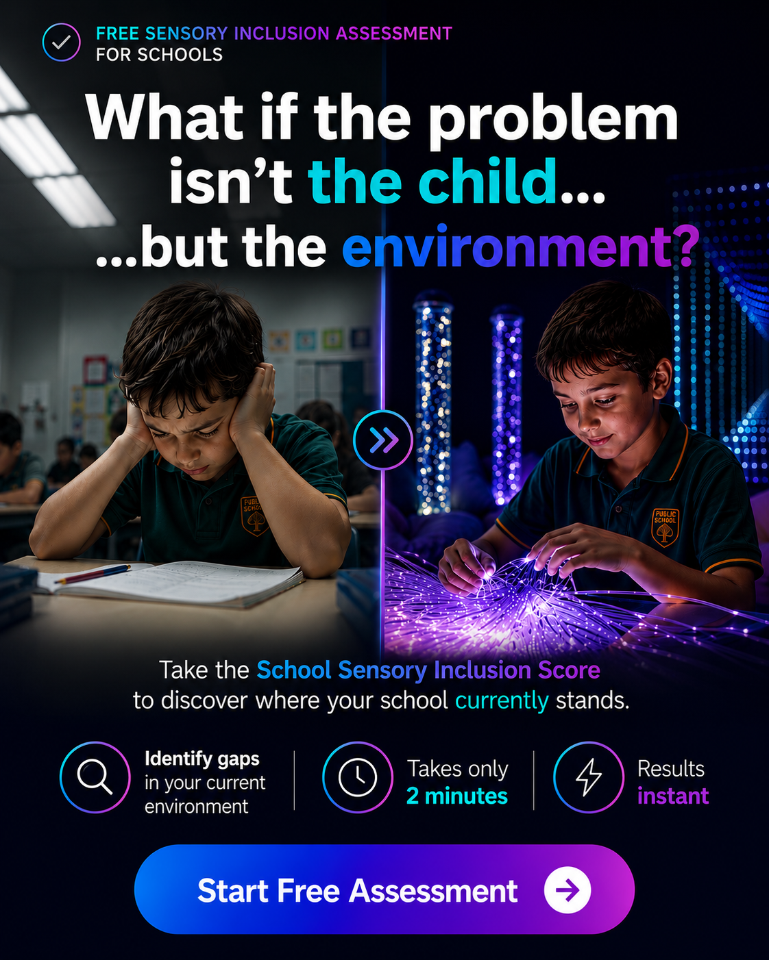 Creative Sensory Spaces Facebook ad: What if the problem isn't the child.?