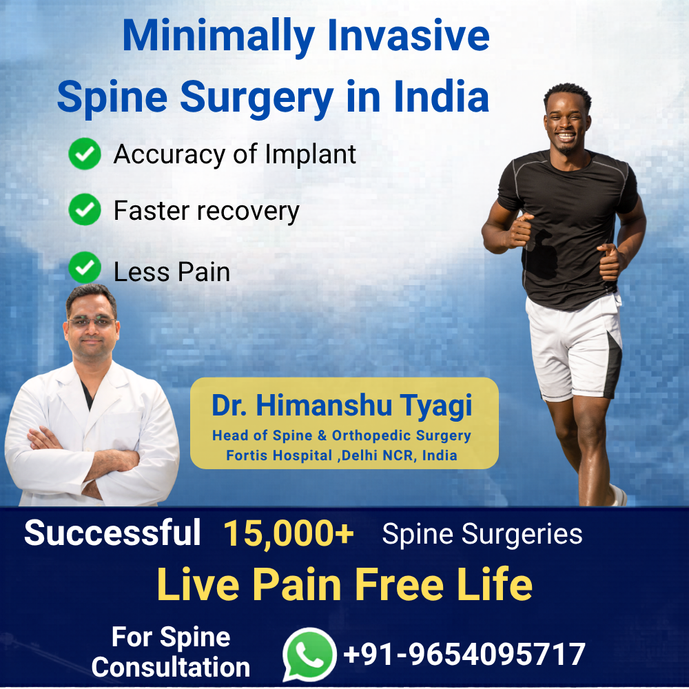 Dr Himanshu Tyagi- Spine & knee replacement surgeon. Facebook ad: Stop living with constant back pain, sciatica, or…