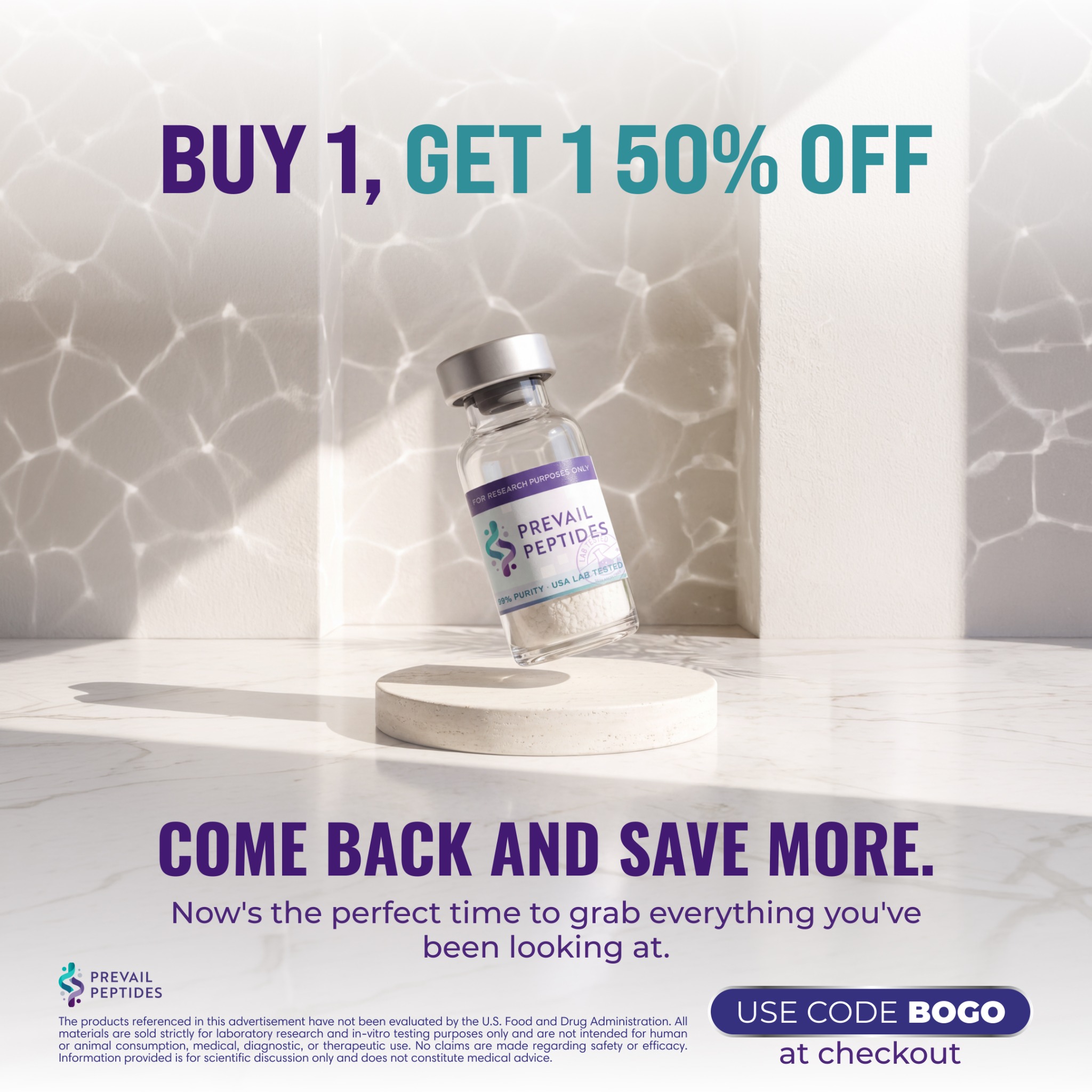Prevail Labs Facebook ad: Buy 1, Get 1 50% Off