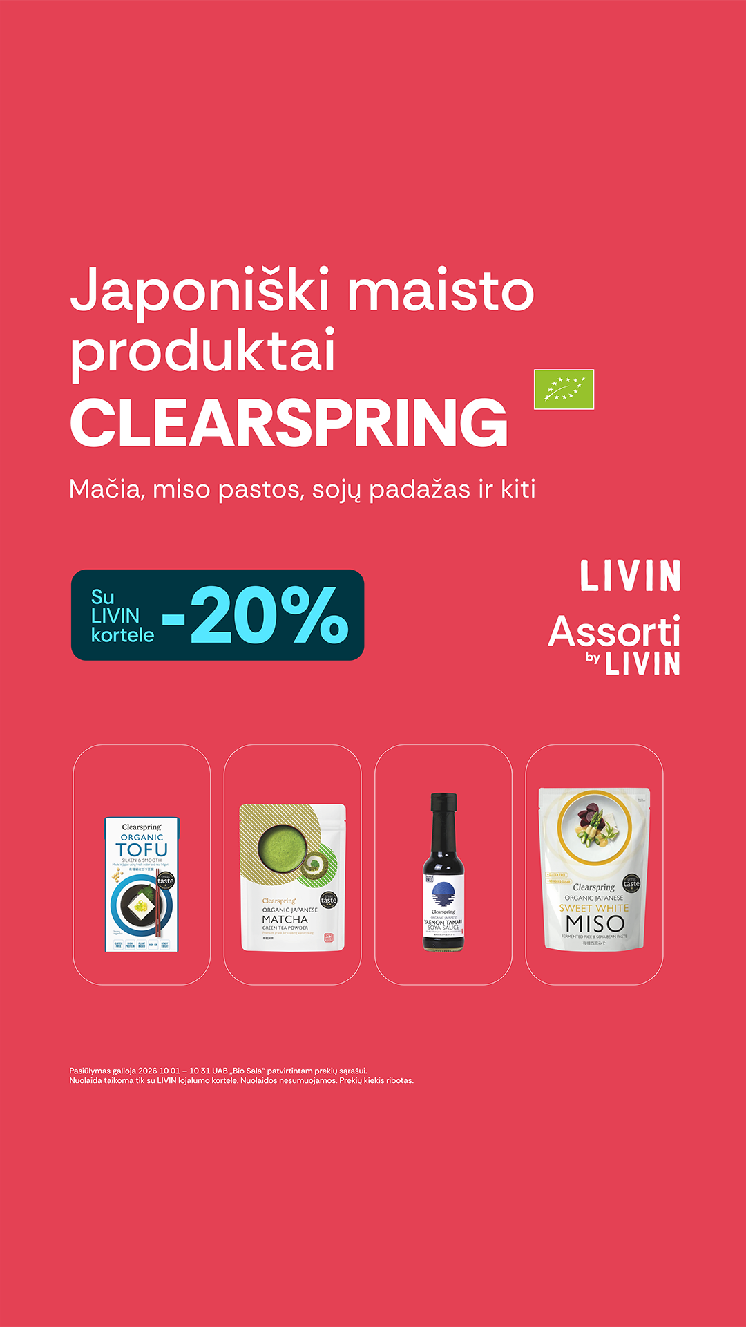 LIVIN sveiki produktai Facebook ad: CLEARSPRING japoniški produktai | -20%
