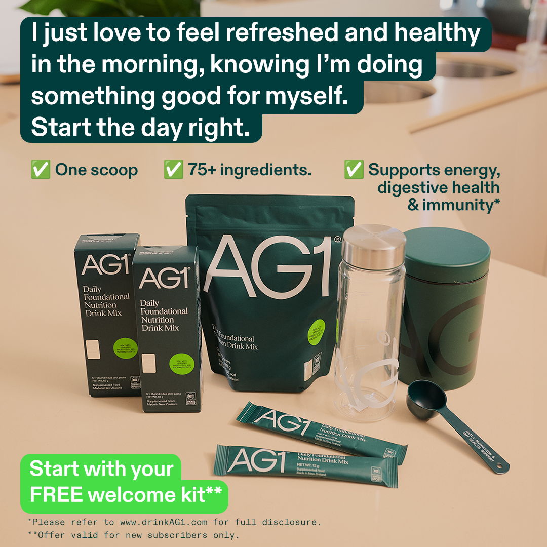 AG1 by Athletic Greens Facebook ad: Free Welcome Kit**