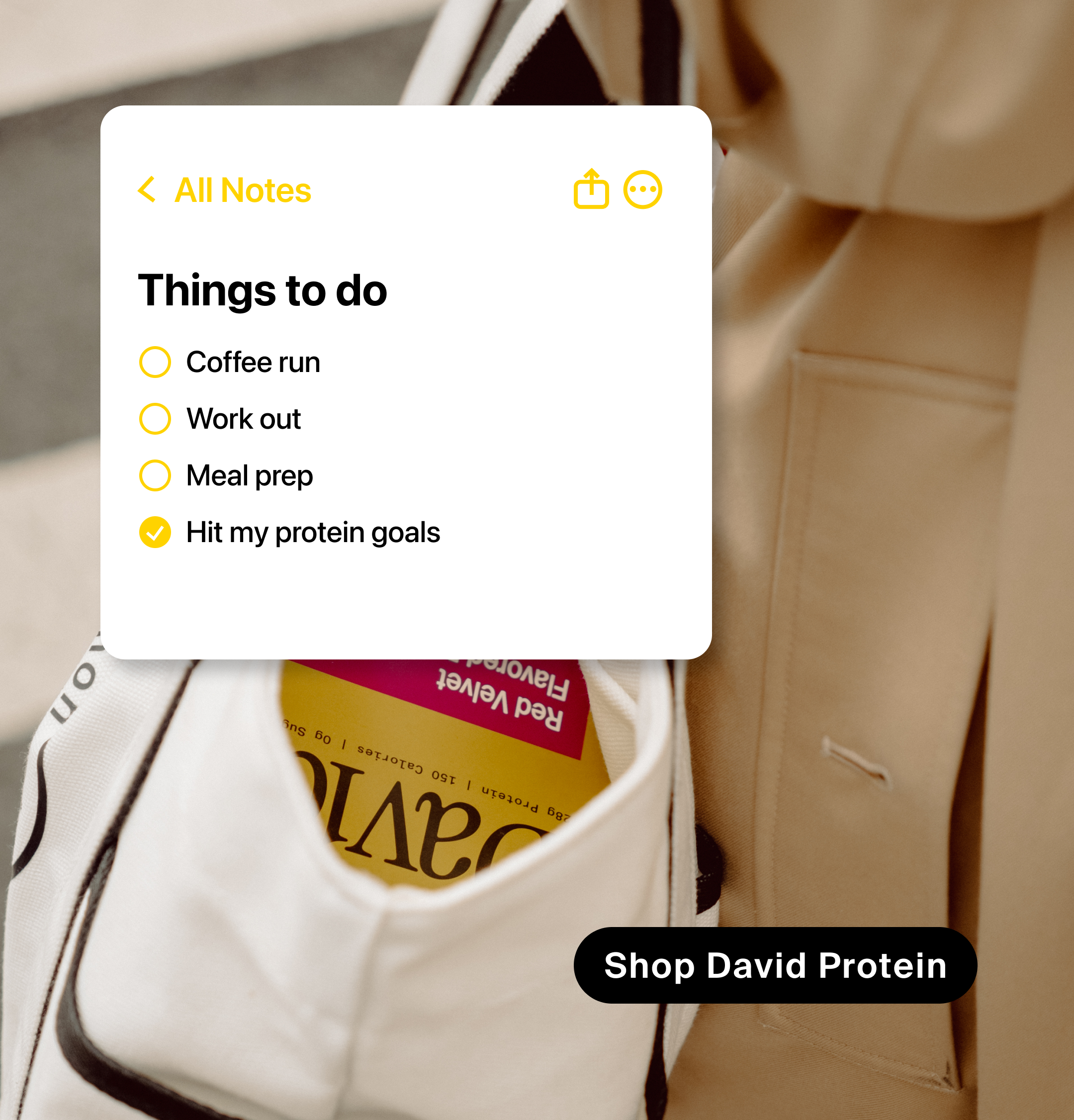 David Protein Facebook ad