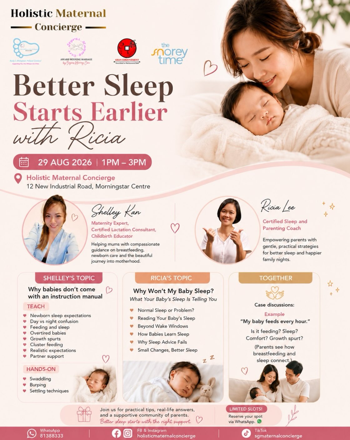Holistic Maternal Concierge Facebook ad: Better Sleep Starts Earlier ~ with Ricia Lee