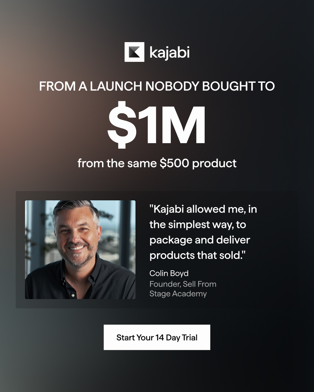 Kajabi Facebook ad: Get Started For Free