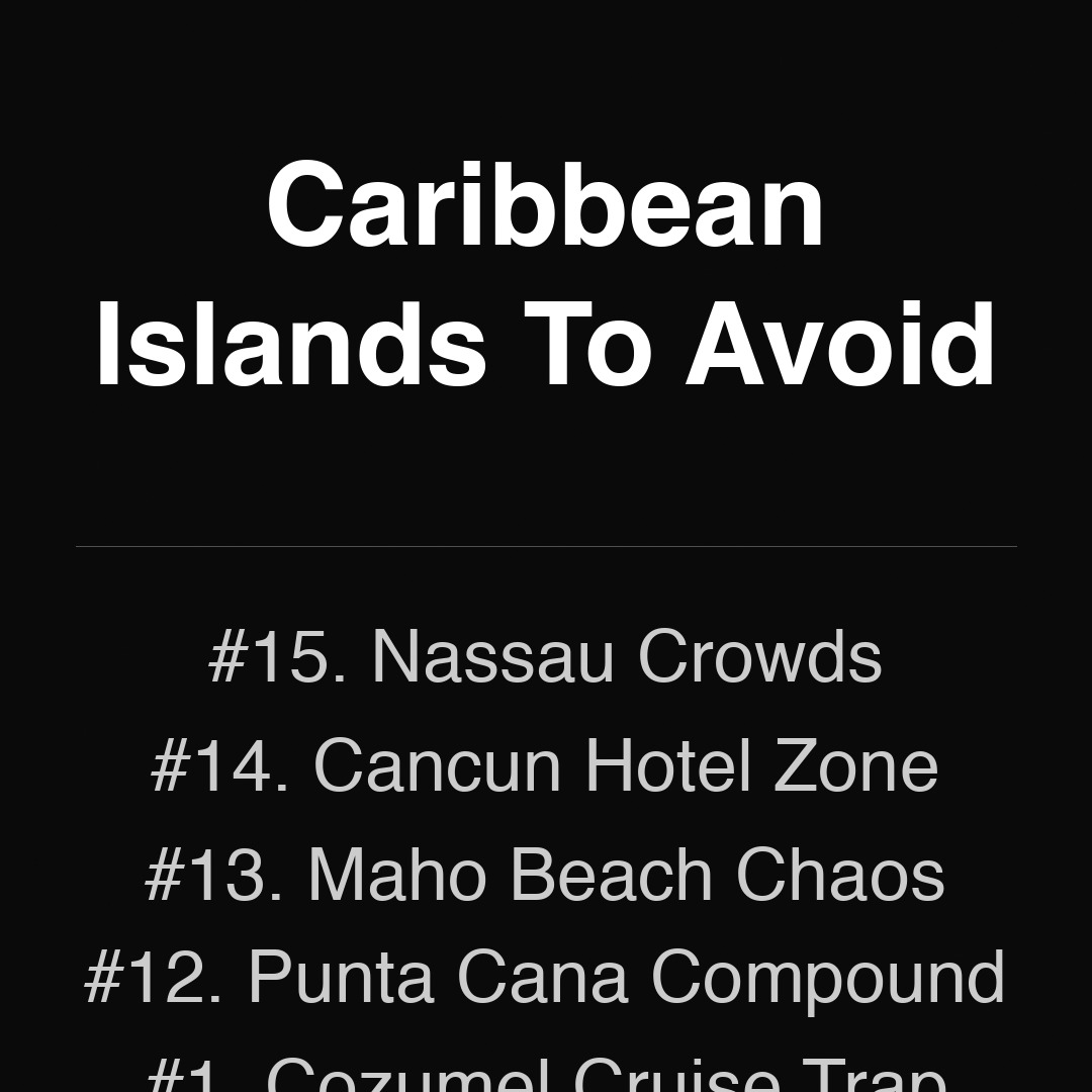 Humble Trail Facebook ad: 15 Caribbean Islands to Skip