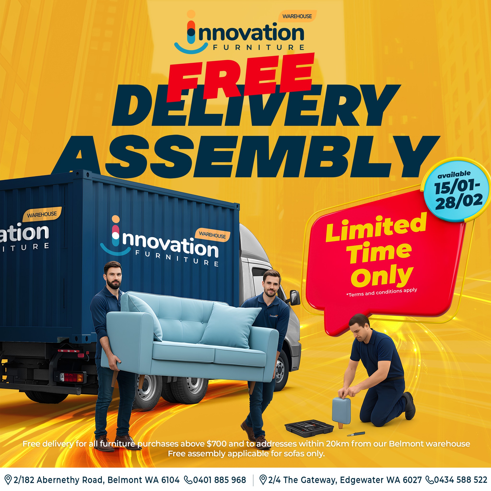 Innovation Furniture Warehouse Facebook ad