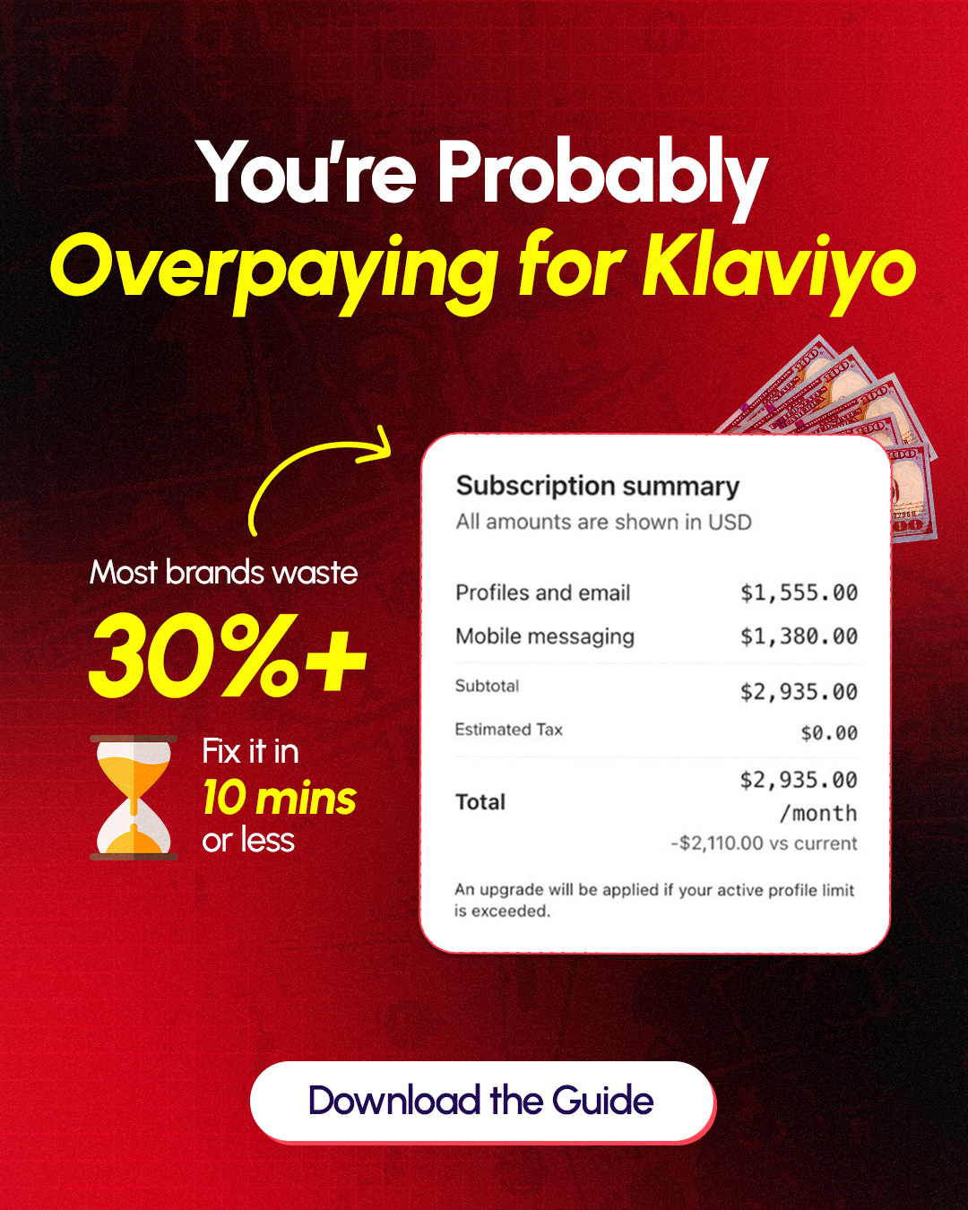 360 Mails Facebook ad: Get Your Free Klaviyo Billing SOP