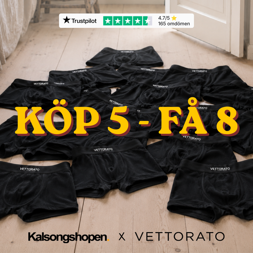 Kalsongshopen Facebook ad: Köp 5, få 8 kalsonger