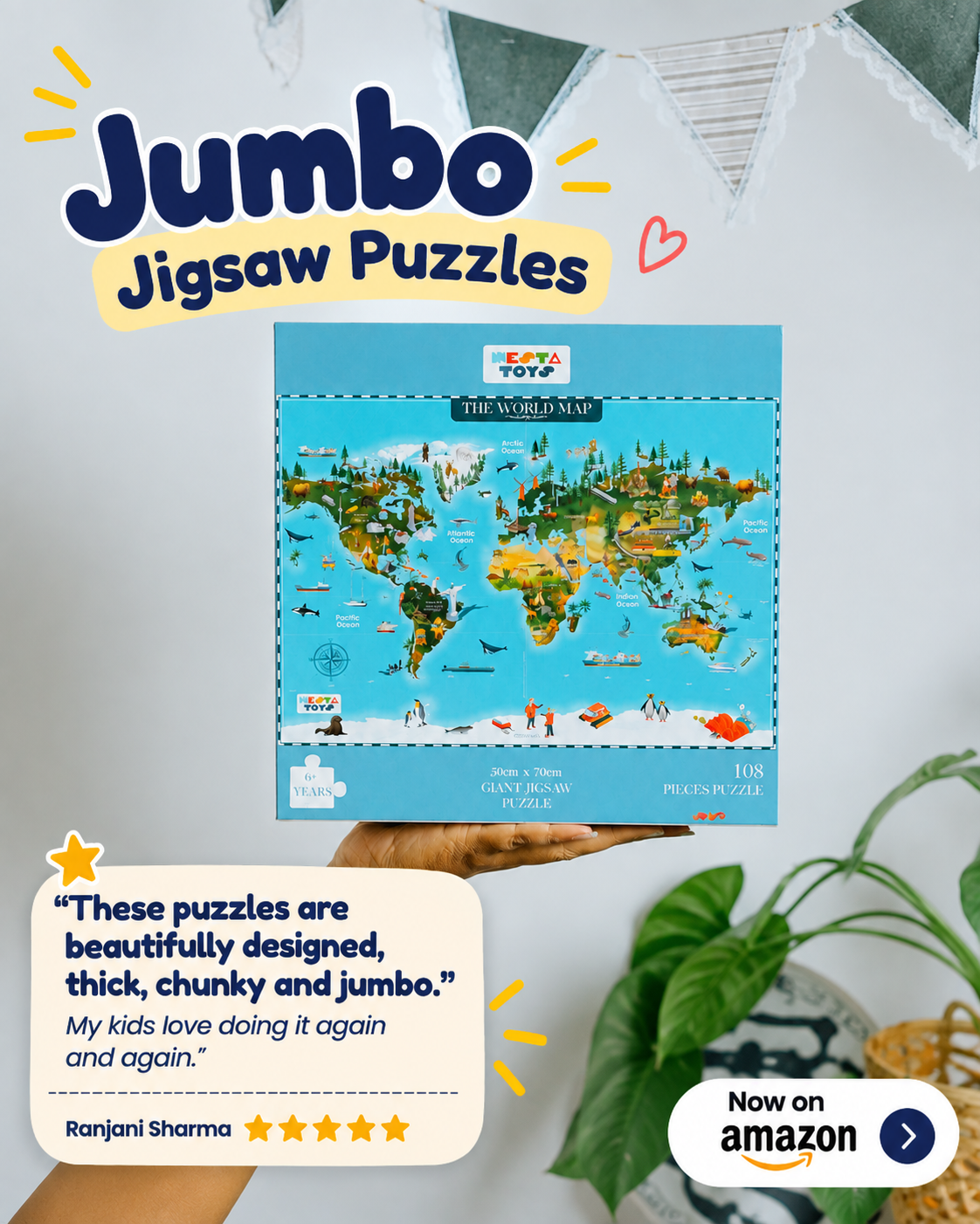 Nesta Toys Facebook ad: Jigsaw Puzzle | Giant 70x50cm Floor Puzzle |…