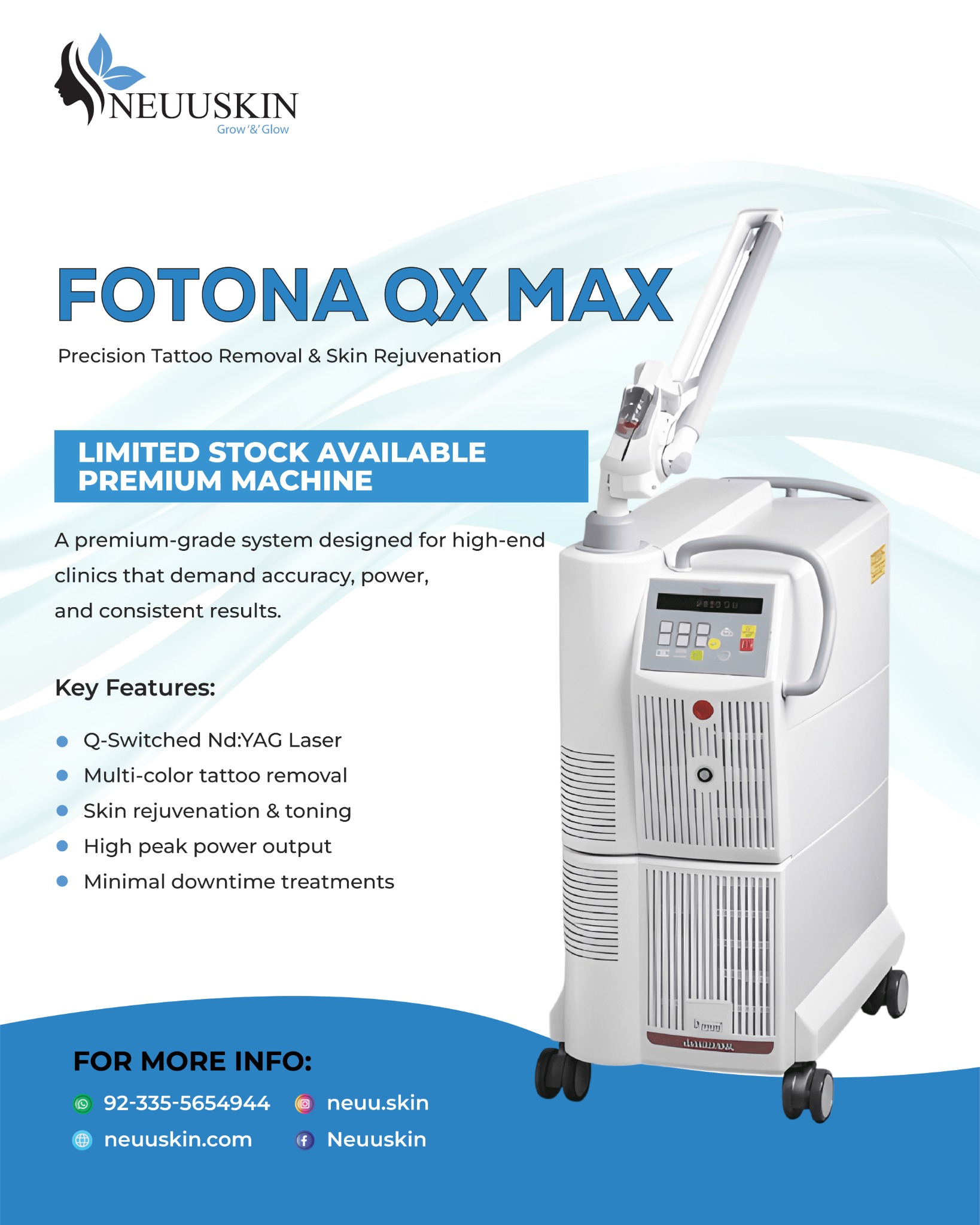 Neuuskin Facebook ad: Upgrade your clinic with world-class aesthetic laser…