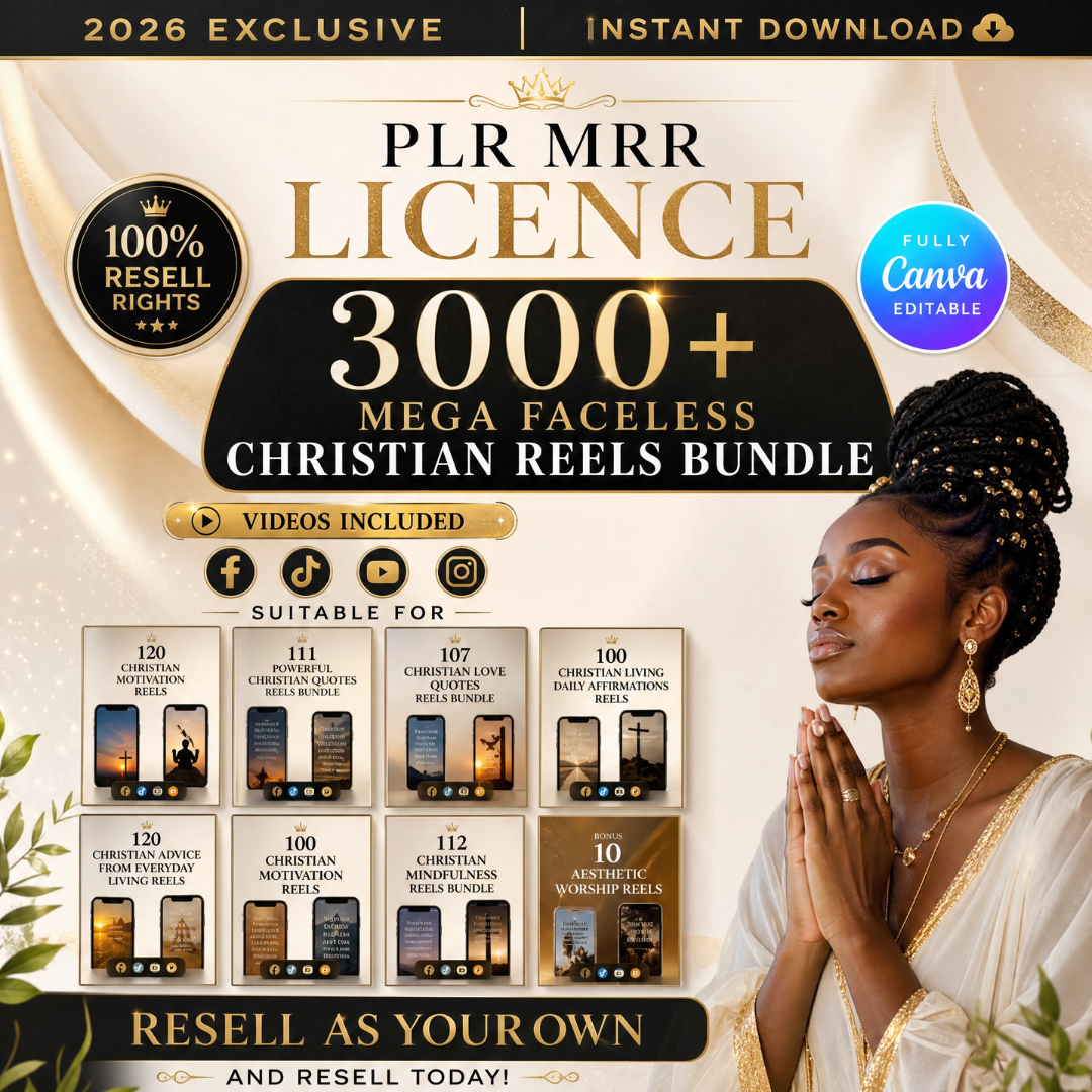 MelaninBrand Facebook ad: 3,000 Christian Reels with Resell Rights! (PLR + MRR)