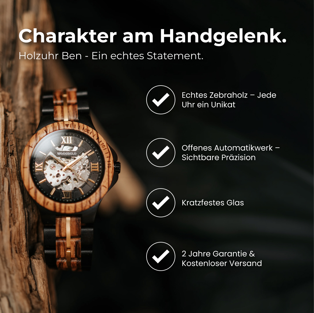 Woodbold Facebook ad: Über 10 000 glückliche Kunden