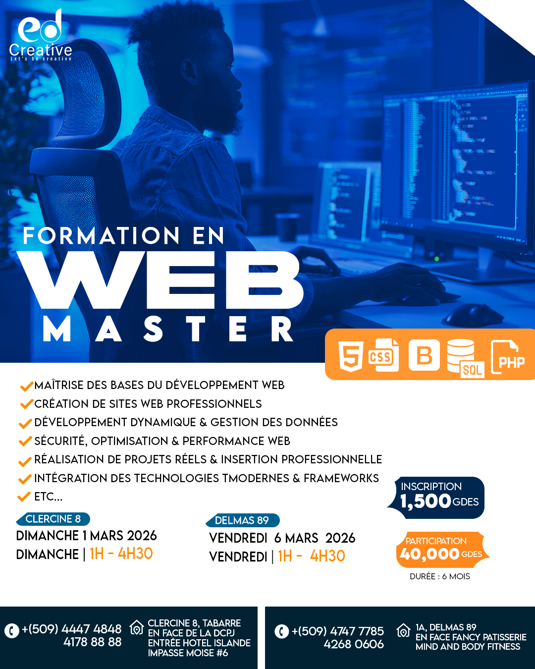 Ed'Creative Facebook ad: Deviens un expert du web avec notre formation…