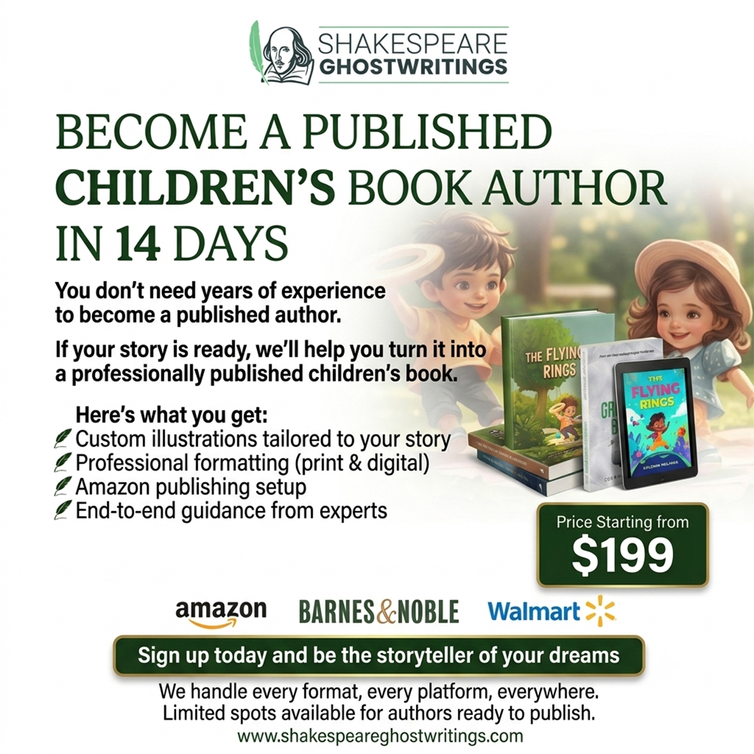 Shakespeare's Ghostwriting Facebook ad: Publish Your Children's Book Now!