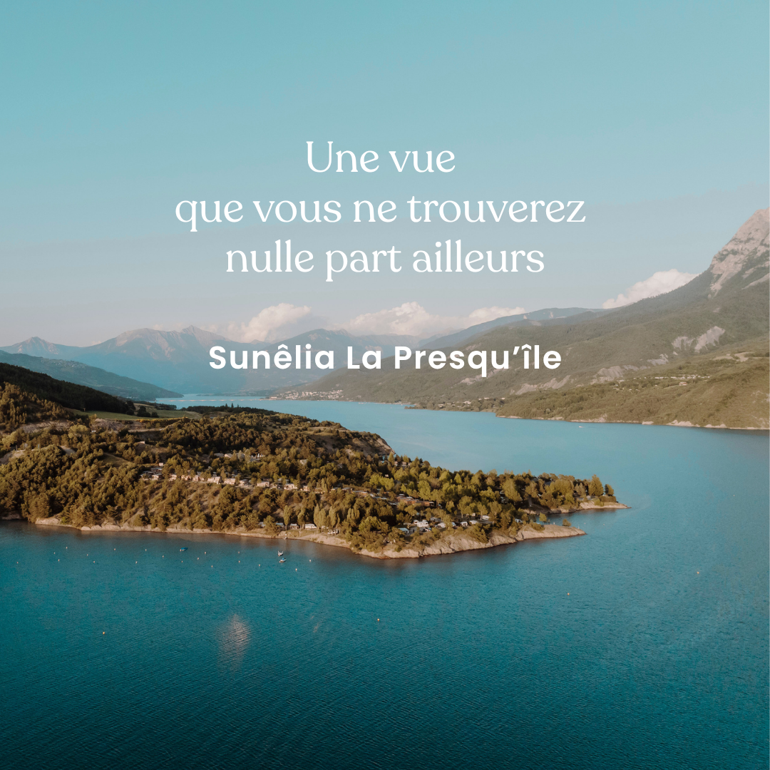Sunêlia Facebook ad: Le lac de Serre-Ponçon, le silence, les montagnes.