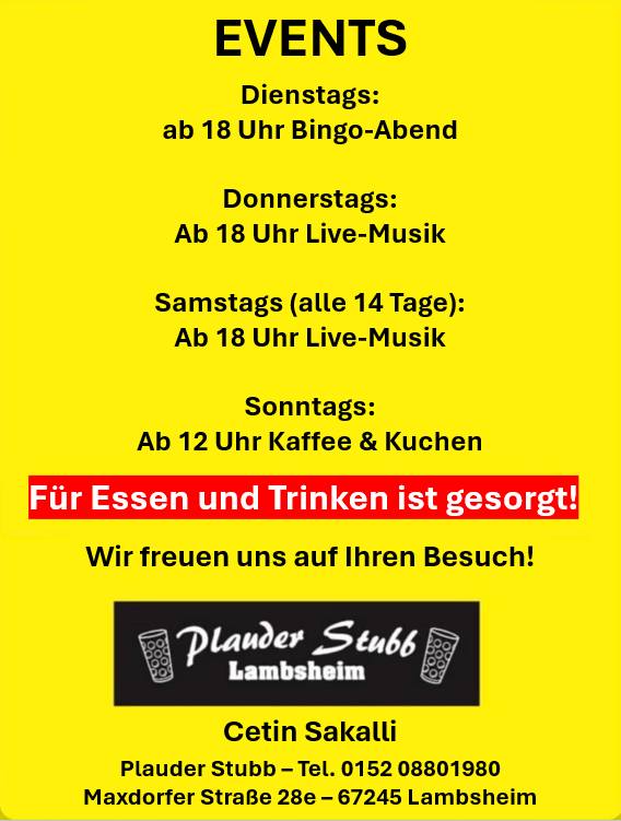 Plauder Stubb Lambsheim Facebook ad: Willkommen in der Plauderstubb Lambsheim!