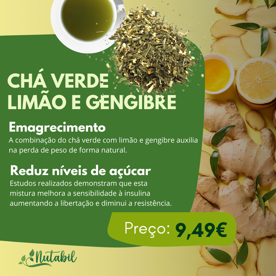 Nutabil Facebook ad: Chá Verde Sencha Limão e Gengibre - Envio 24h