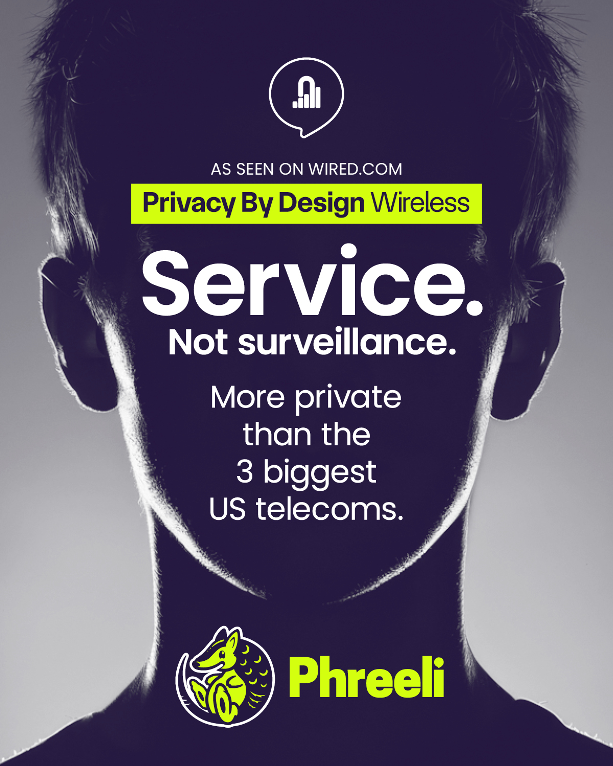 Phreeli Facebook ad: Upgrade your privacy.