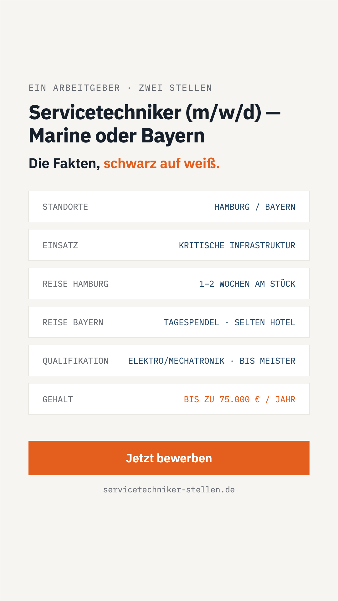 Servicetechniker-Stellen.de Facebook ad from Jul 18, 2026