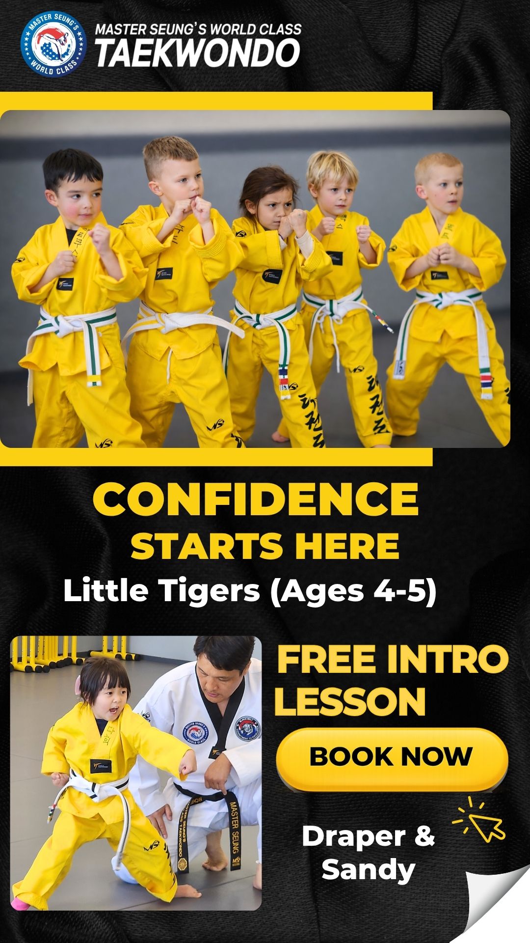 Master Seung's World Class Tae Kwon Do Facebook ad from Apr 16, 2026