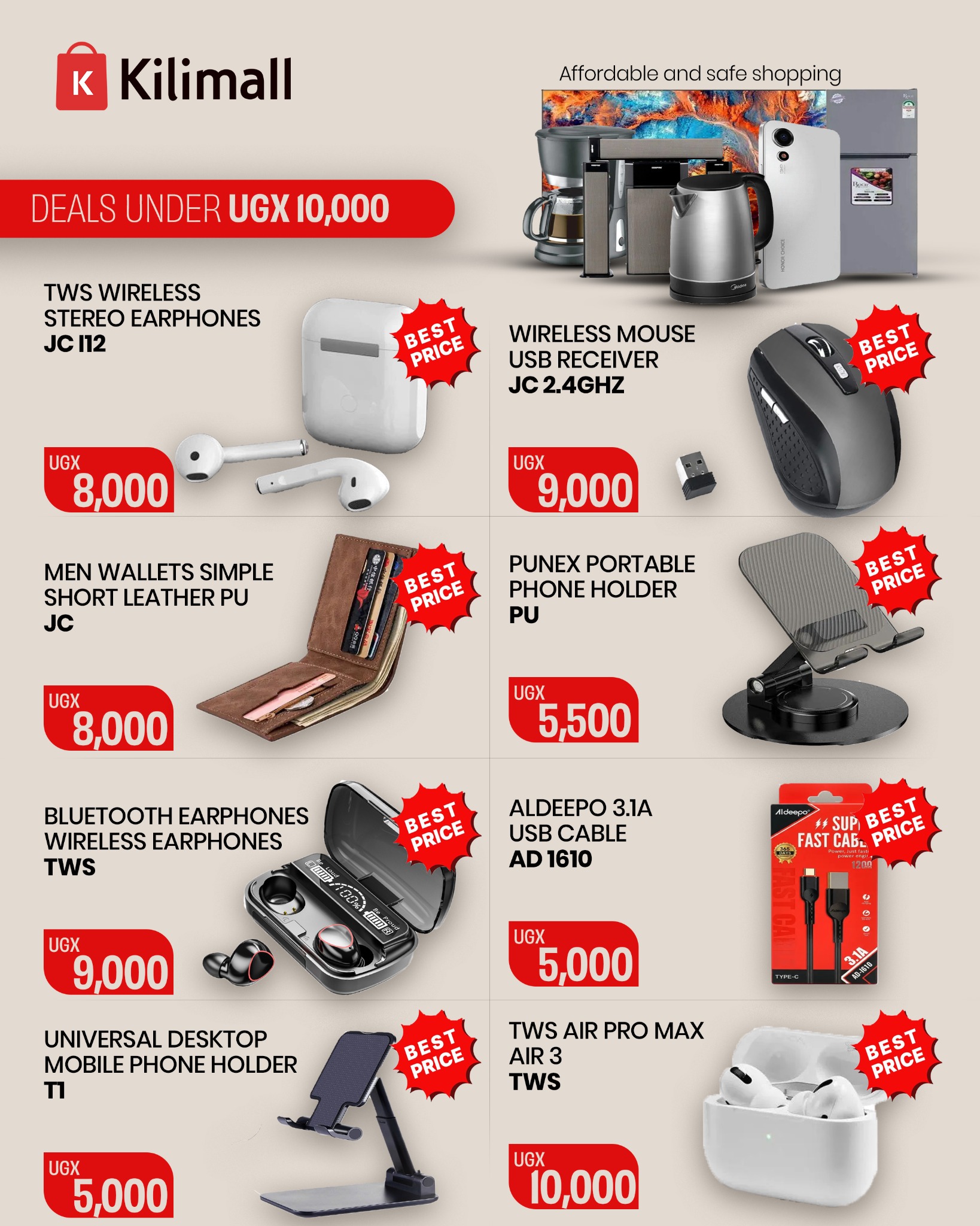 Kilimall - Online Shopping in Uganda Facebook ad: Deals Under UGX 10,000