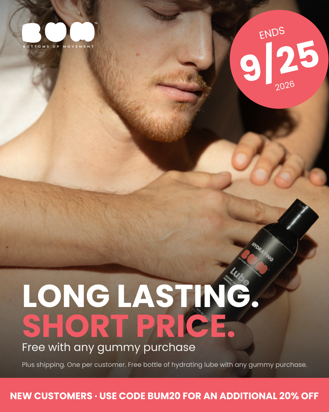 Bottoms Up Movement Facebook ad: Free Lube With Any Gummy Order