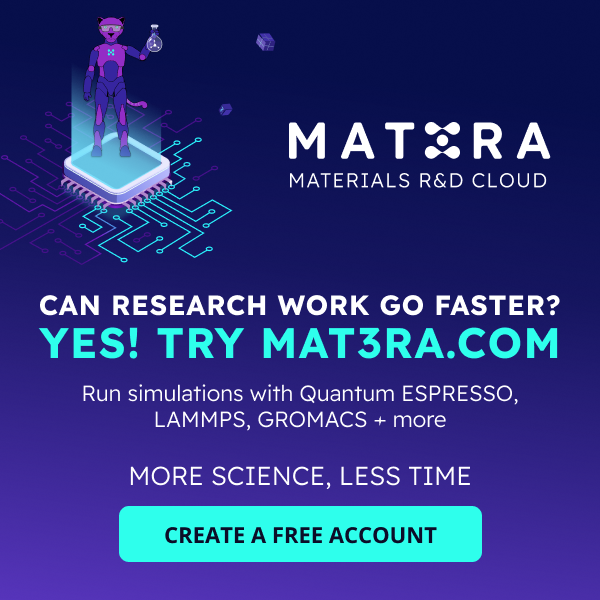 Mat3ra.com Facebook ad: Get research results faster