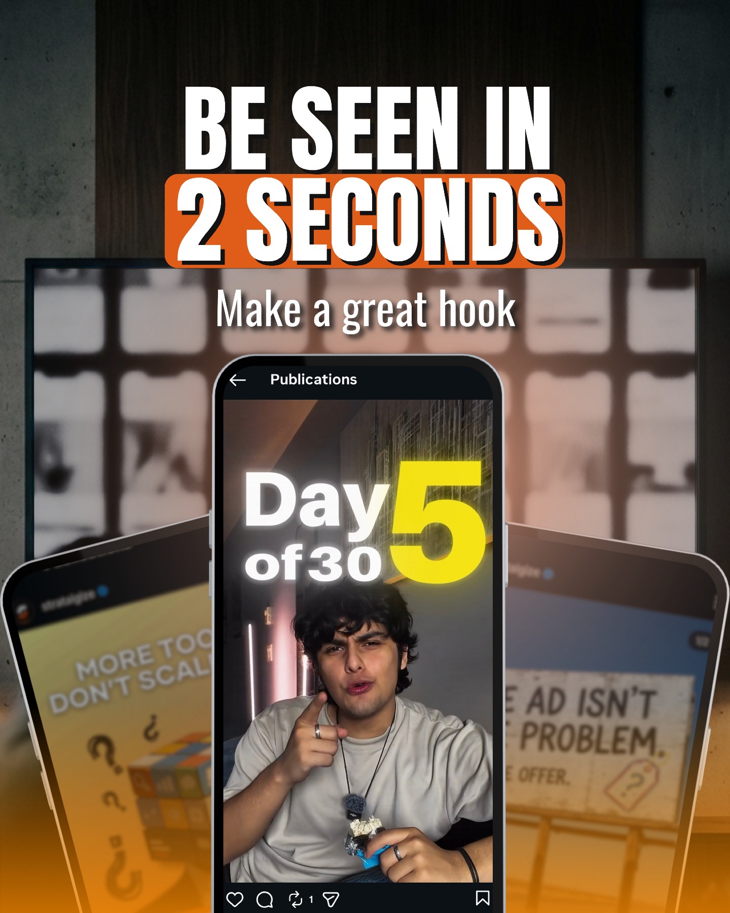 Strataigize Marketing Facebook ad: Your hook is either stopping the scroll or…
