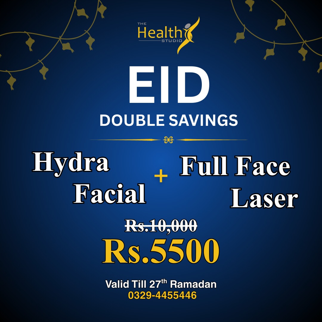 The Health Studio Faisalabad Facebook ad: Eid Glow with The Health Studio