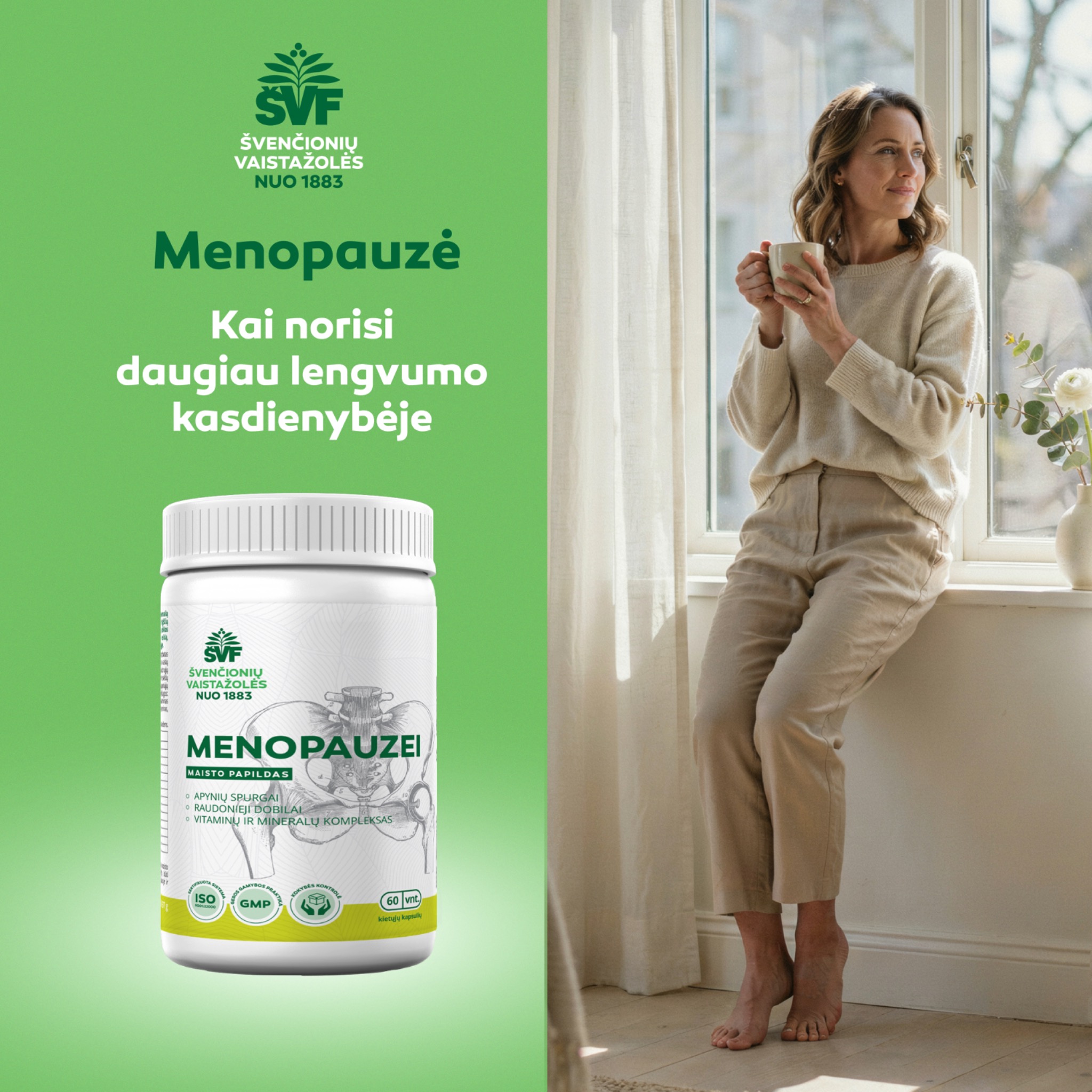 Švenčionių vaistažolės Facebook ad: Karščio bangos ir kintanti savijauta menopauzės metu?