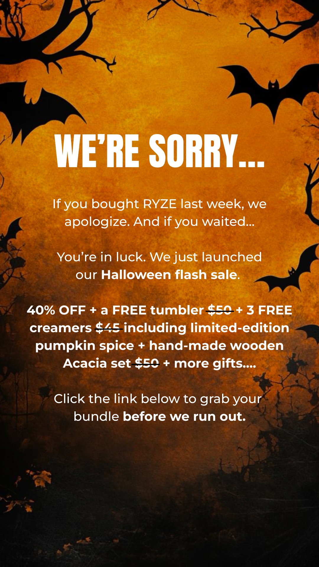 RYZE Superfoods Facebook ad: Pour Yourself a Better Cup of Coffee