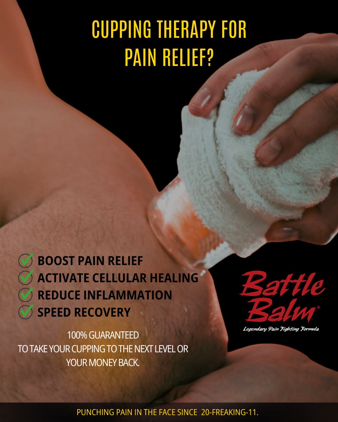 Battle Balm Facebook ad: Battle Balm - Powerful, All Natural Pain Relief Cream That…