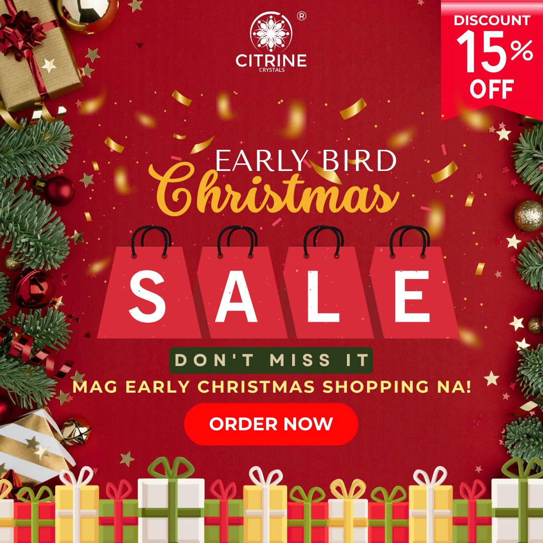 Citrine Crystals Facebook ad: Early Christmas Gift Shopping Starts Now!