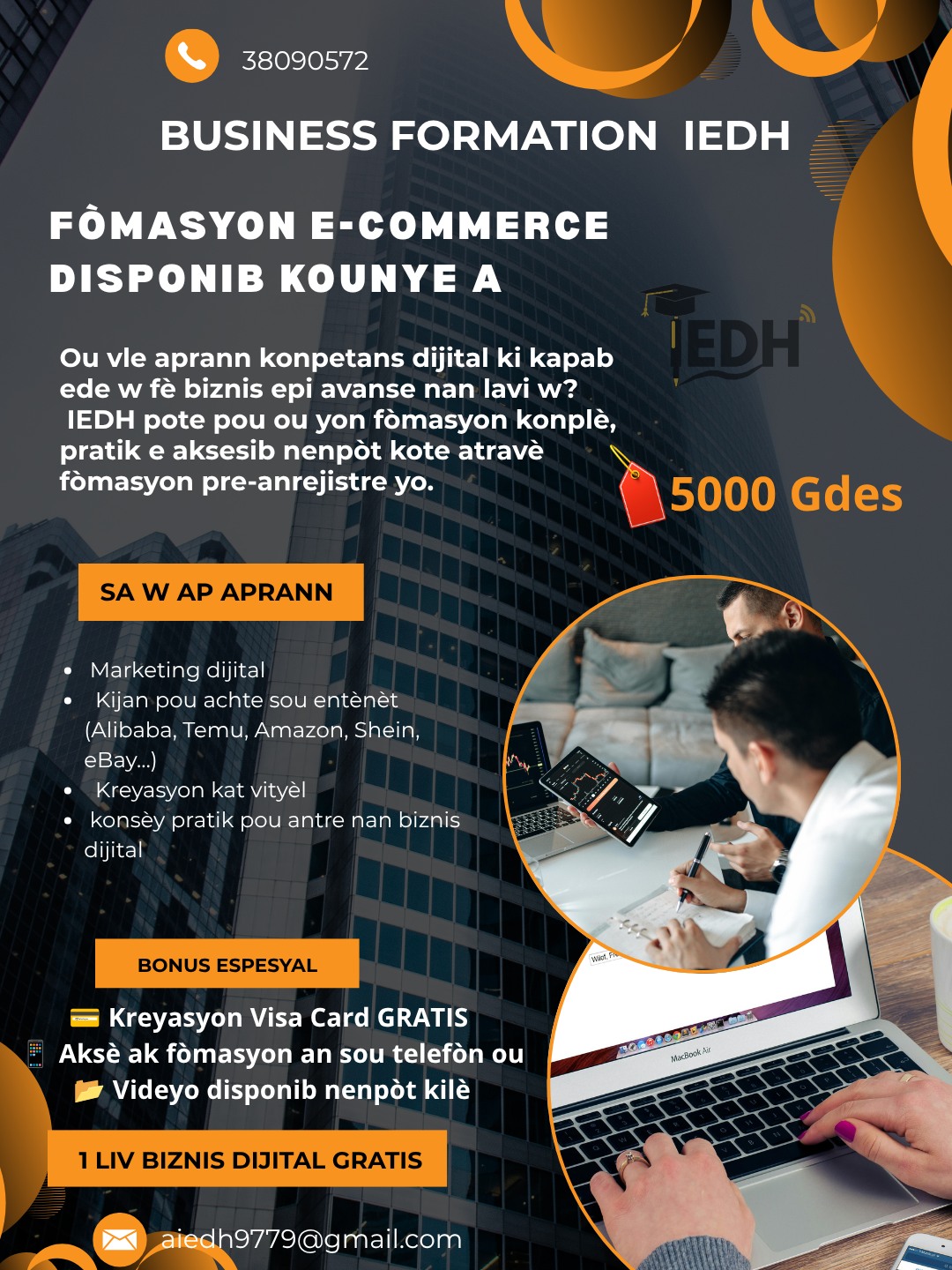 Business promo Facebook ad: Èske w vle aprann kijan pou fè lajan…