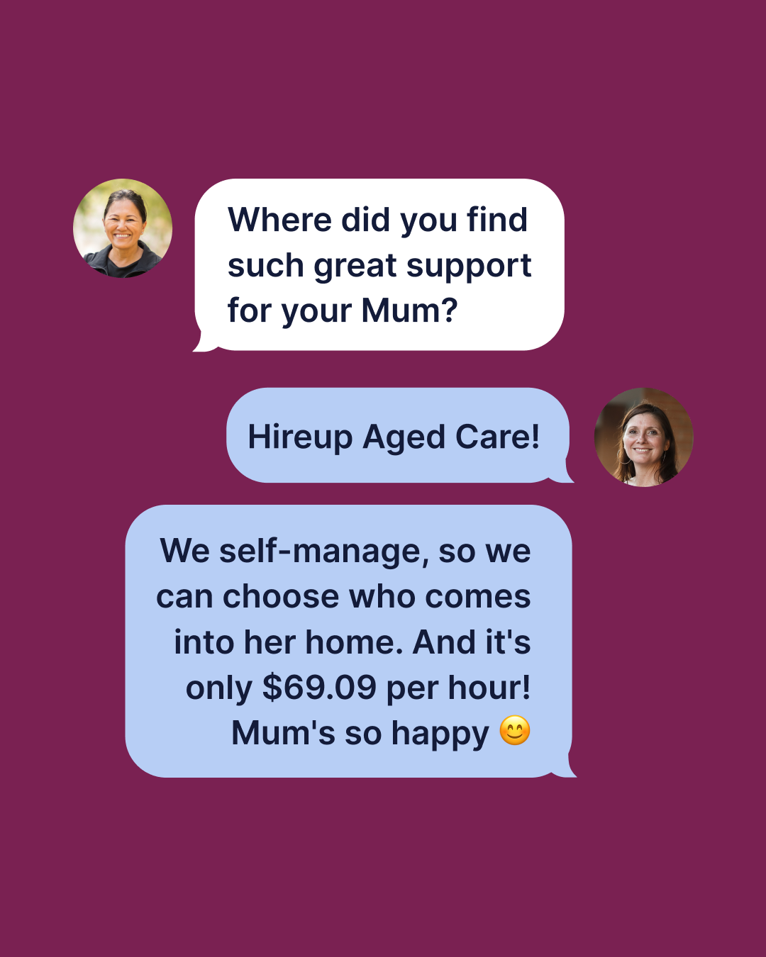 Hireup Facebook ad