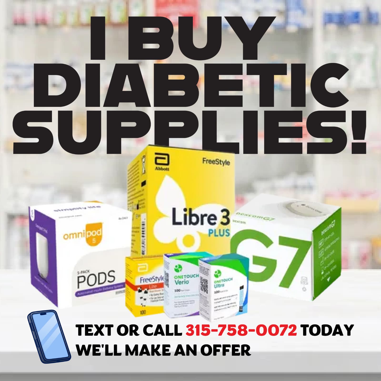 Cash for Diabetic Supplies Facebook ad: Get Paid for Unused Supplies Today