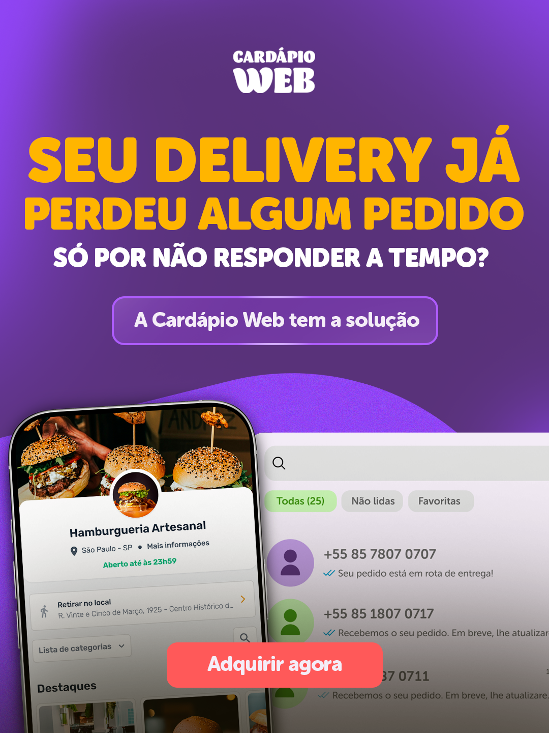 Cardápio Web Facebook ad