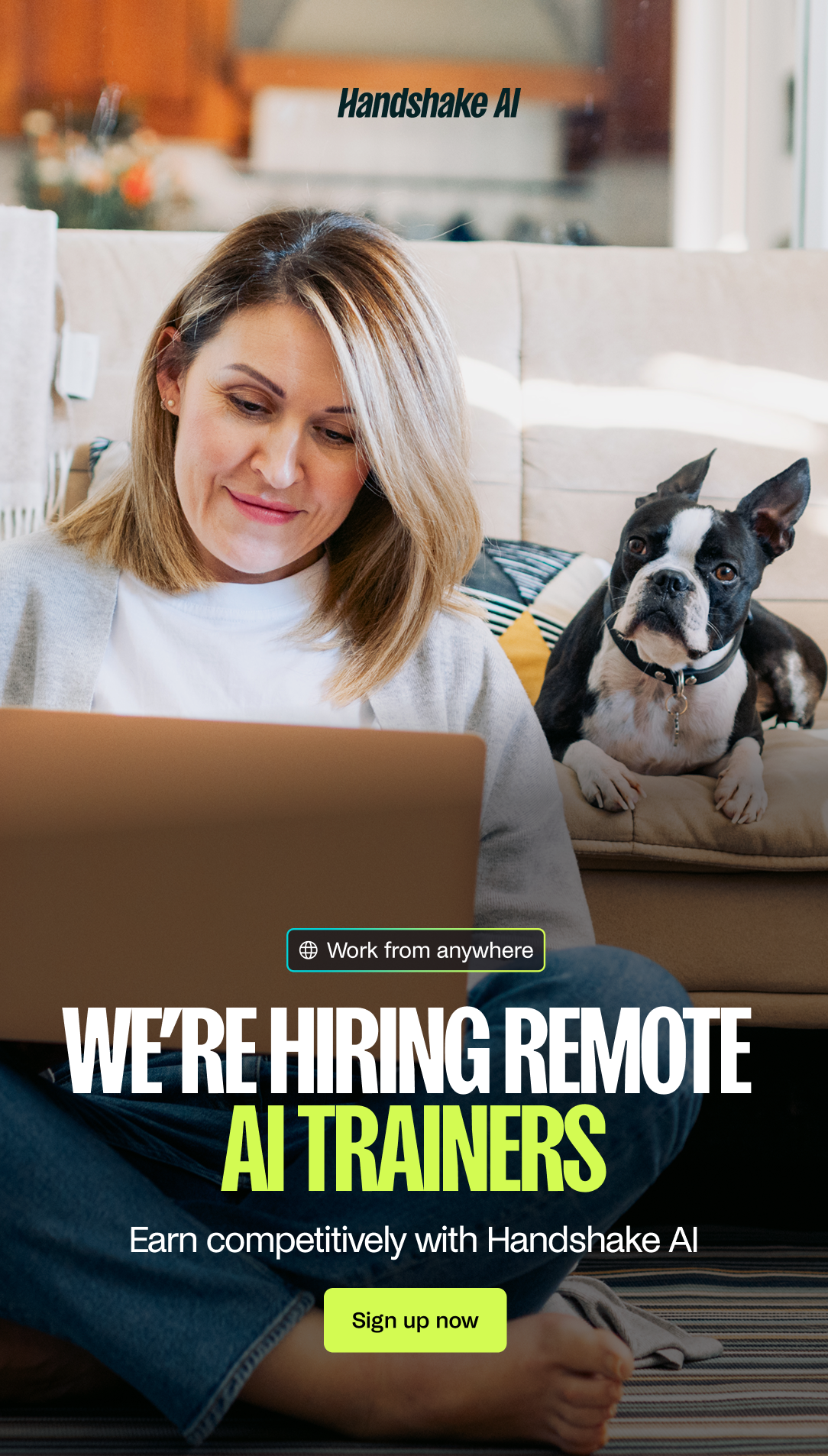 Handshake AI Facebook ad: Remote Part-Time AI Jobs