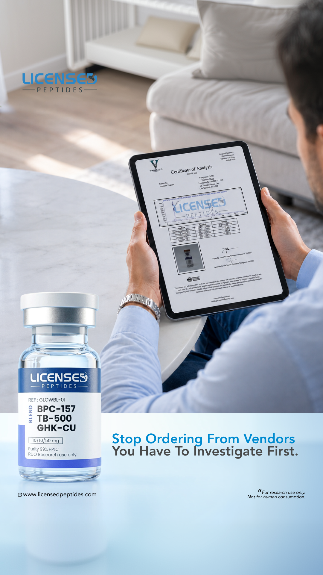 Licensed Peptide Facebook ad: Not All Peptides Are Created Equal