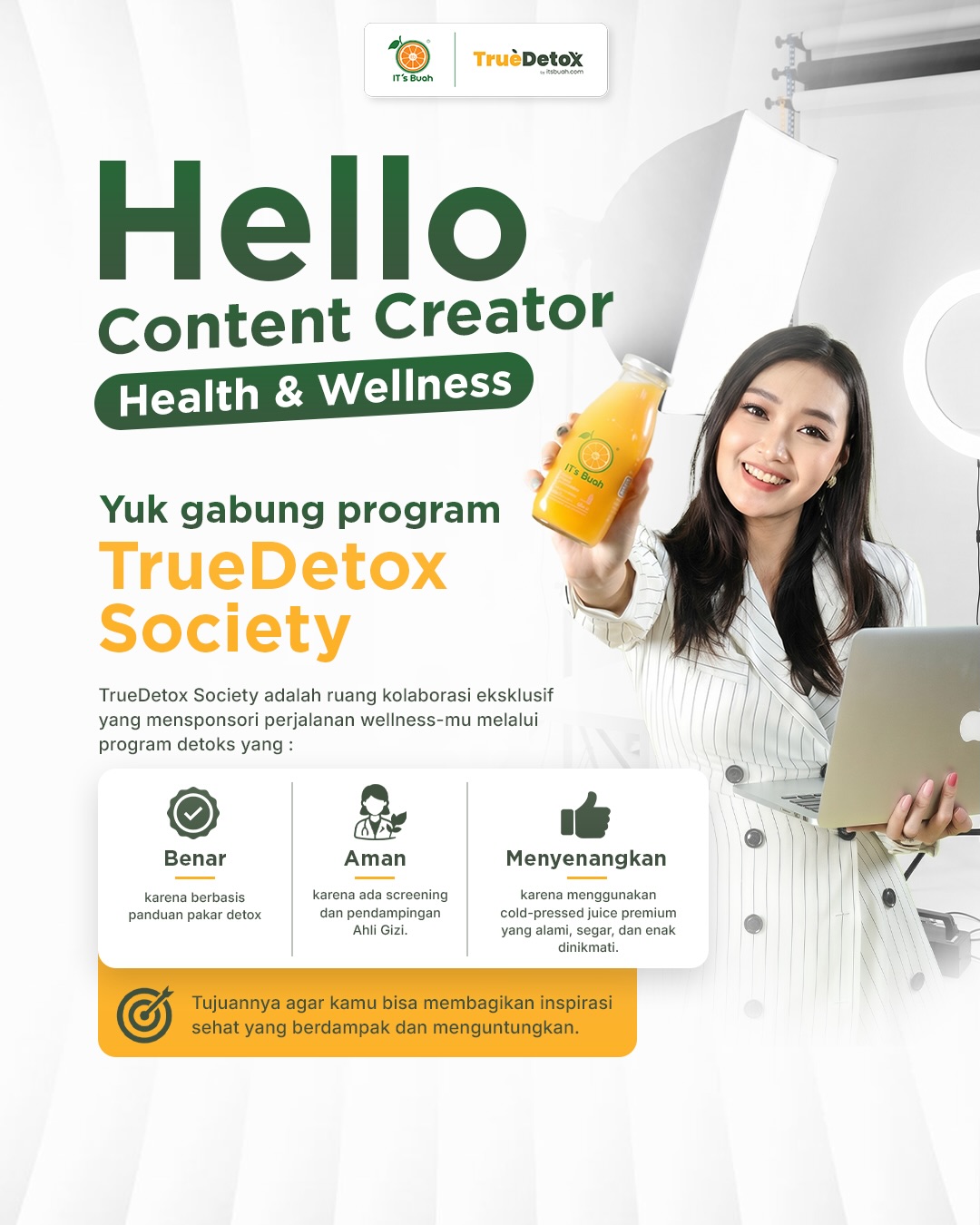 True Detox Facebook ad: Calling all Health, Wellness, & Lifestyle Creators!
