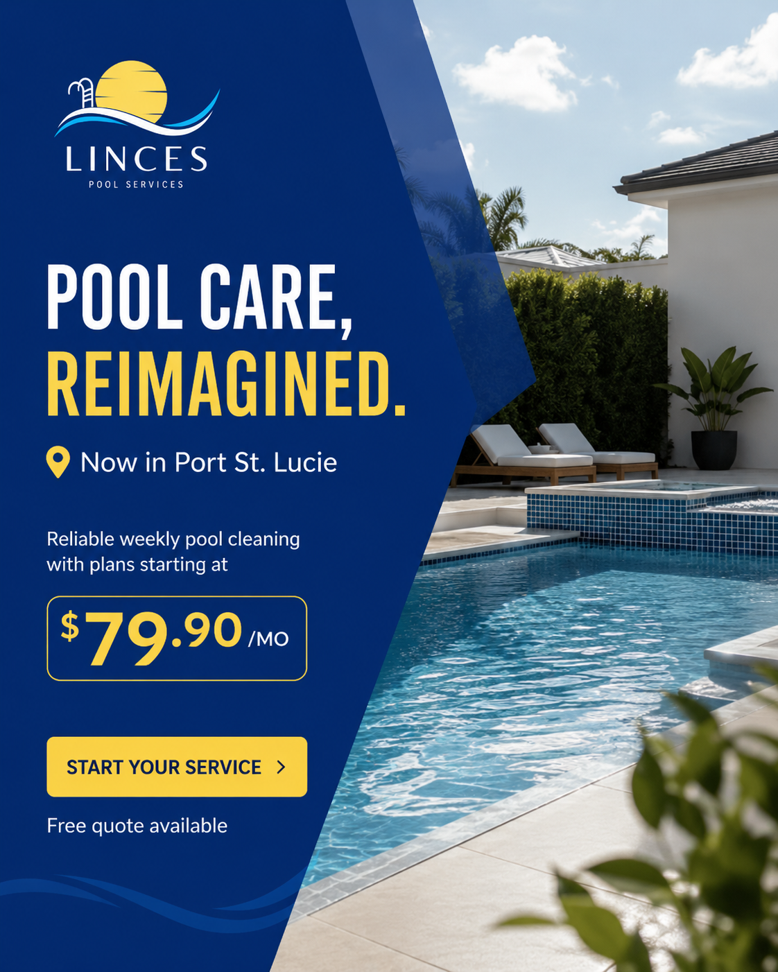 Lince's Pool Services Facebook ad