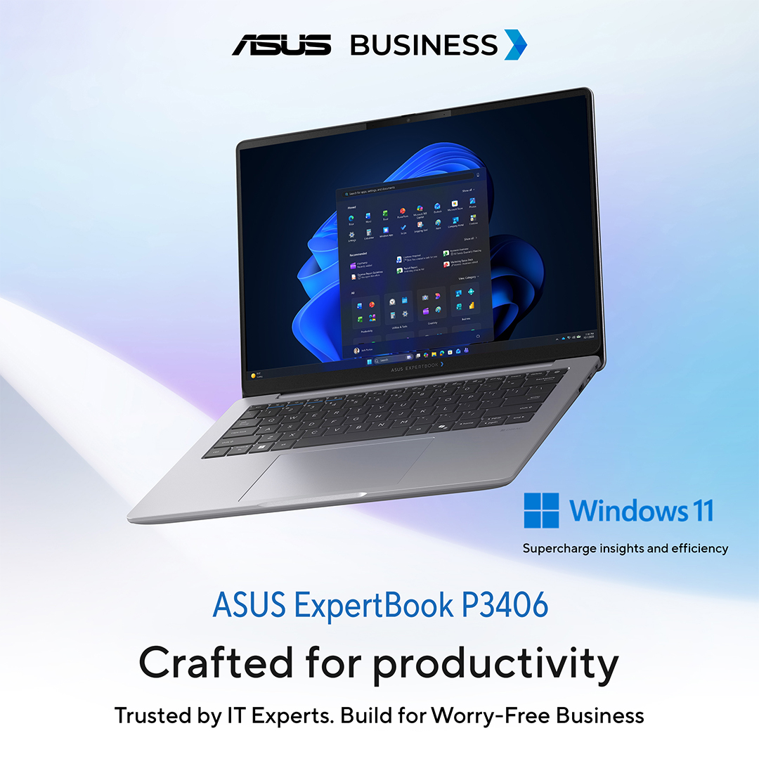 ASUS Facebook ad: Work smarter. Stay productive with ASUS ExpertBook P3​​…