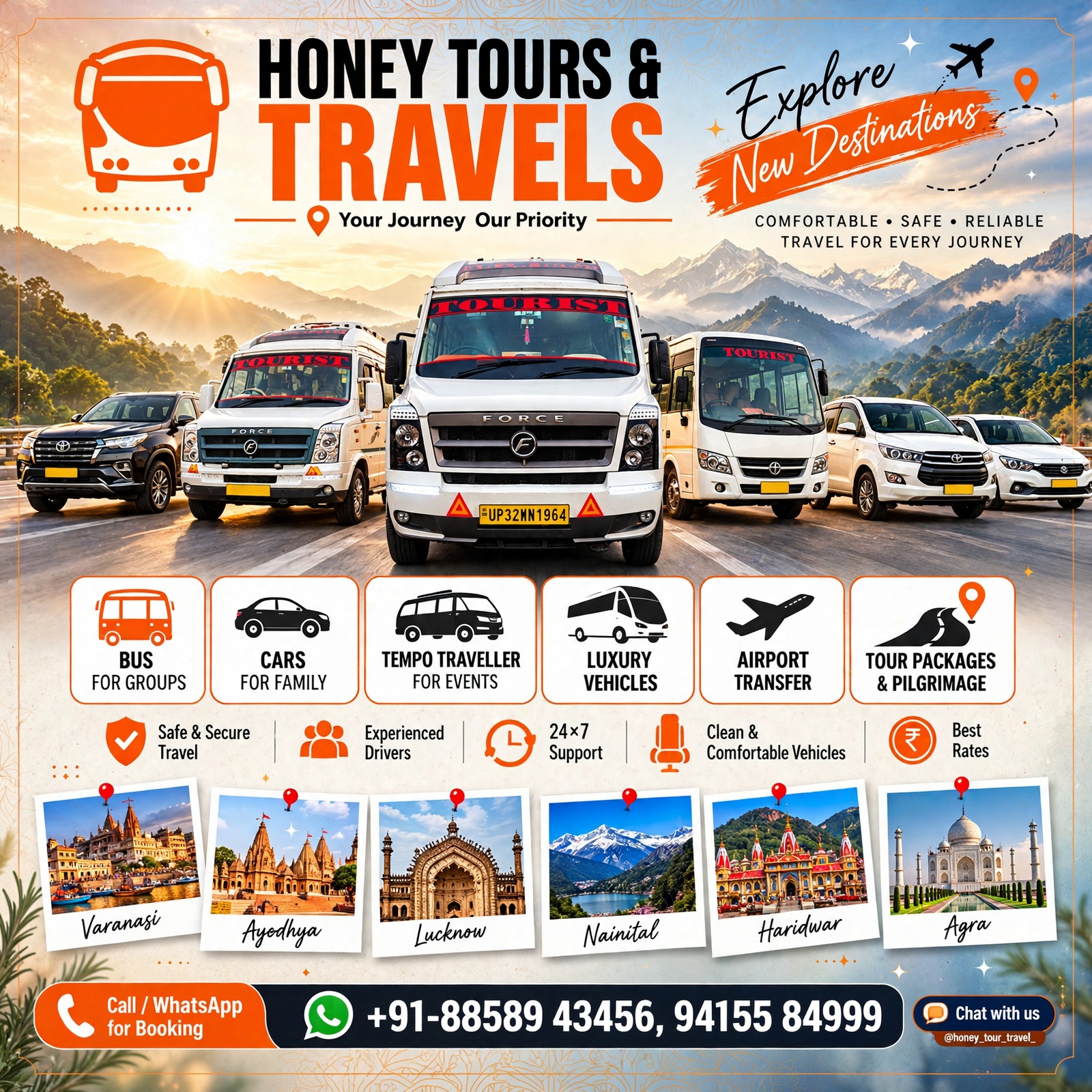 Honey tour travel Facebook ad: Chat with us