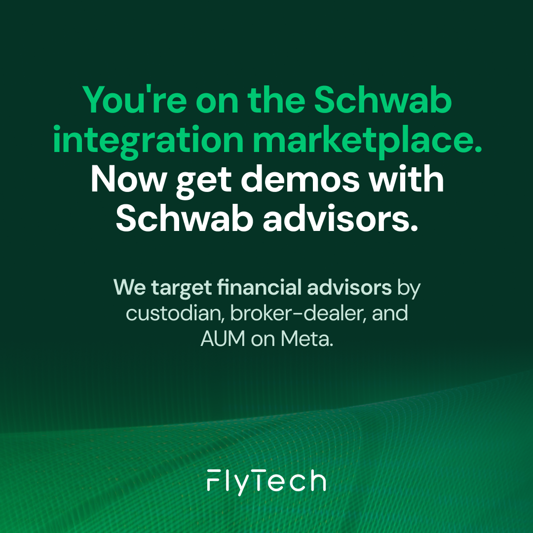 FlyTech Facebook ad: Book More Demos with Financial Advisors