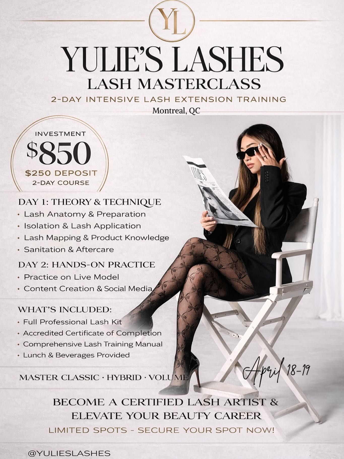 yulieslashes Facebook ad: From Beginner to Certified Lash Artist in 2…