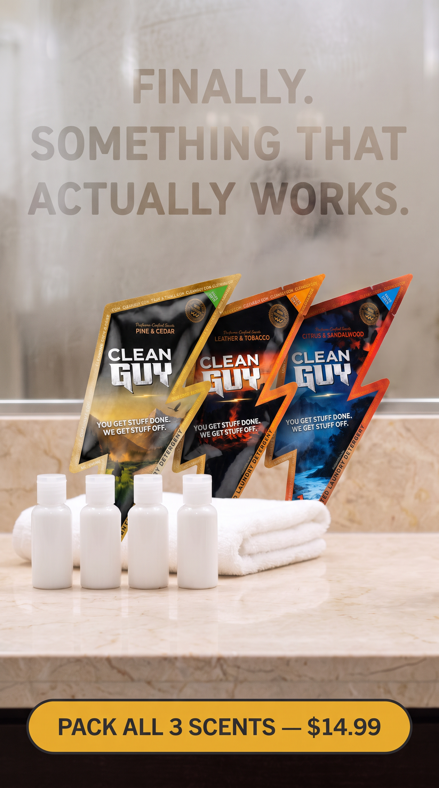 Clean Guy Facebook ad: Find Your Scent. Get $10 Back.