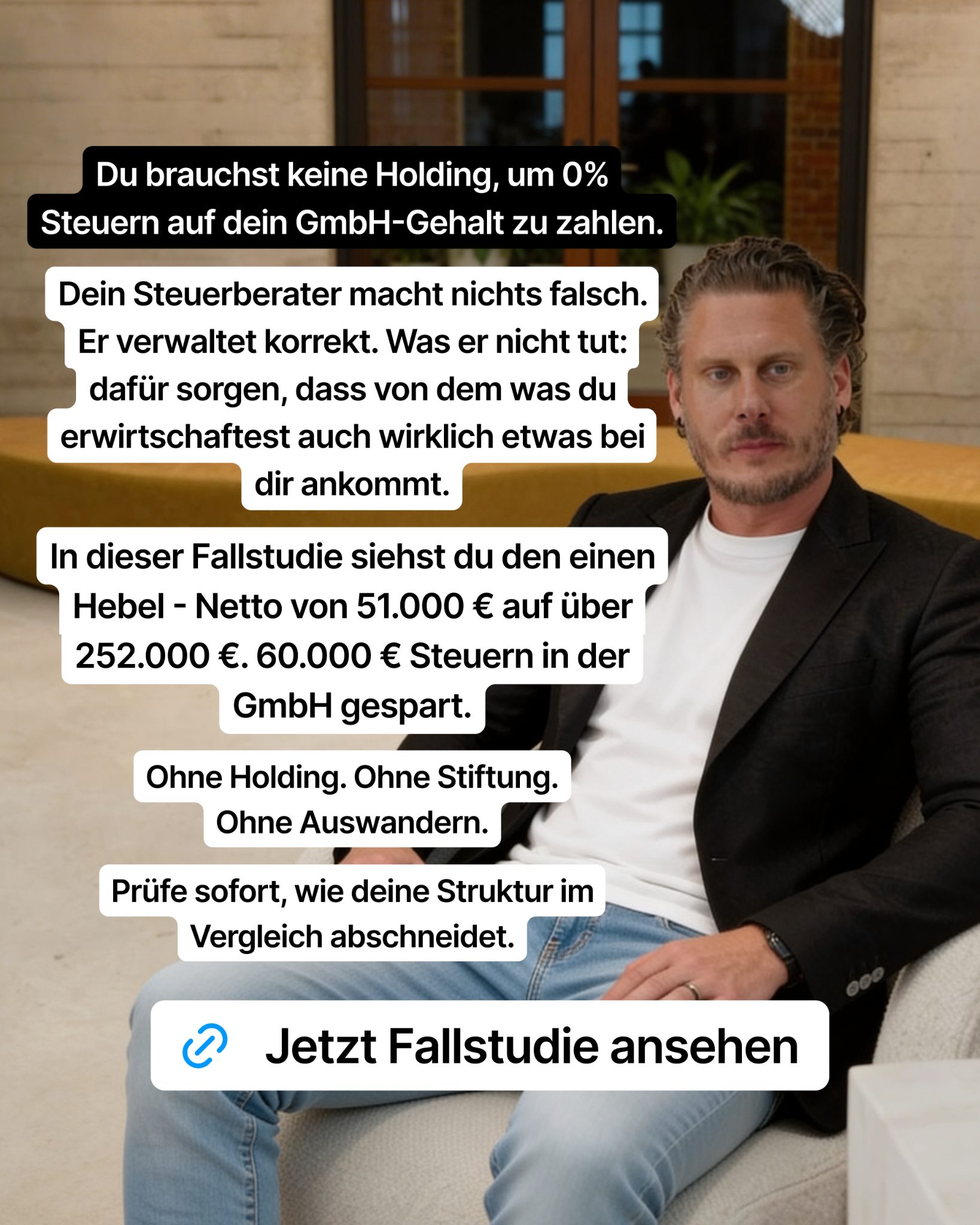 Marvin Großkrueger Facebook ad: Finde heraus, wie viel Steuer du legal sparen könntest