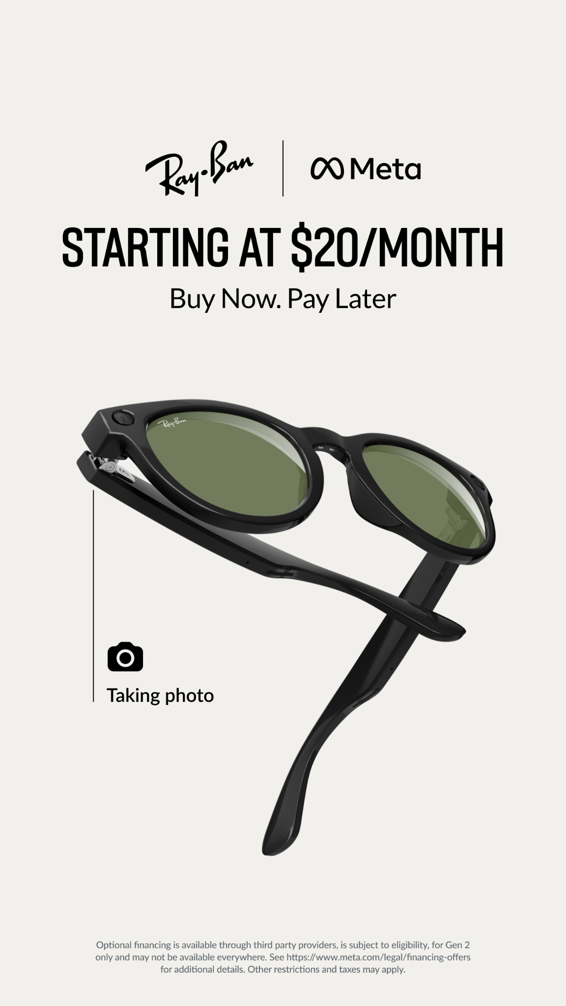 Ray-Ban Meta Facebook ad