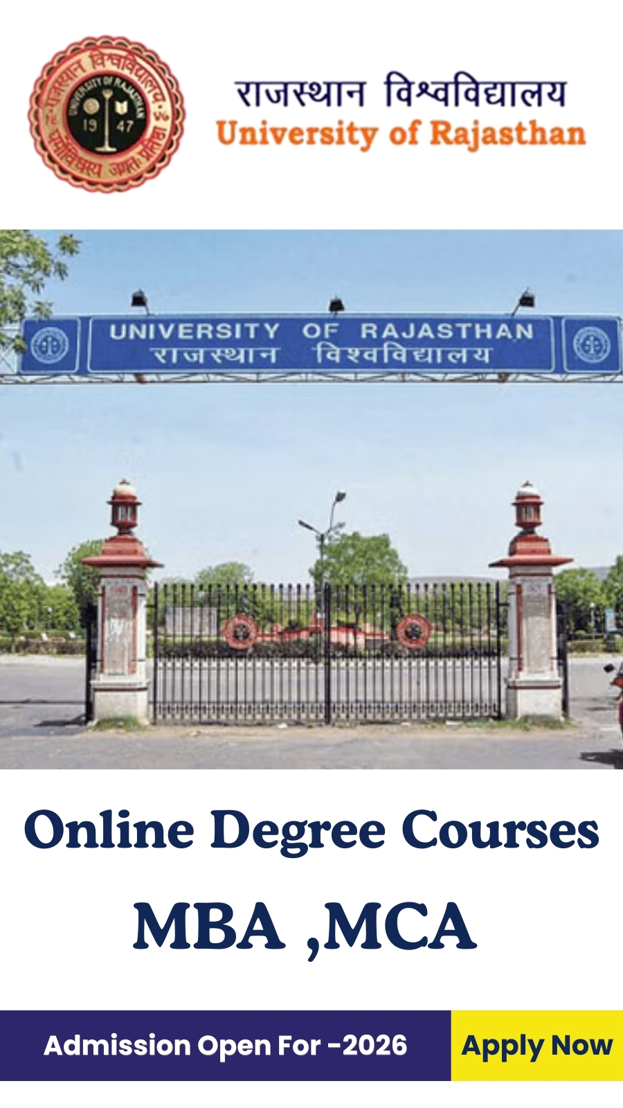 Rajasthan University Online Education Facebook ad from Jan 27, 2026